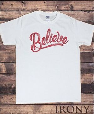    Men’s T-Shirt Believe inspirational Slogan motivational distort Print TS1145