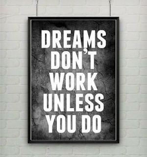    motivational inspirational dreams work gym fitness workout quote poster picture